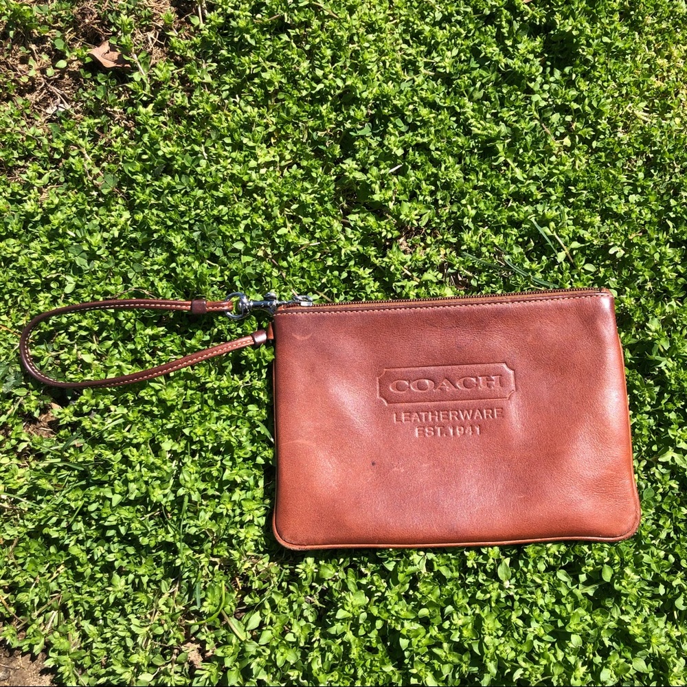 Cognac Coach Wristlet - Picture 2 of 5